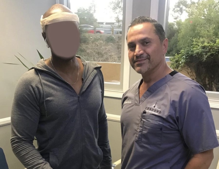 Dr. Ben Mousavi M.D. and a hair transplant patient