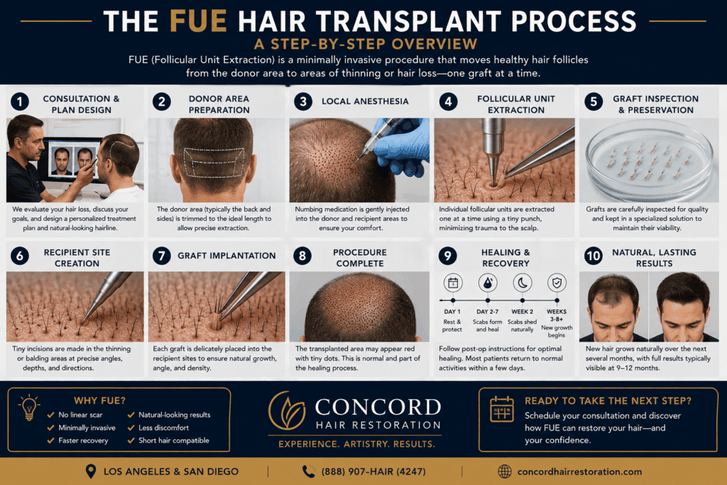 FUE hair transplant process
